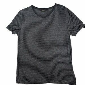 Marc Anthony Charcoal and Light Gray Striped Tee